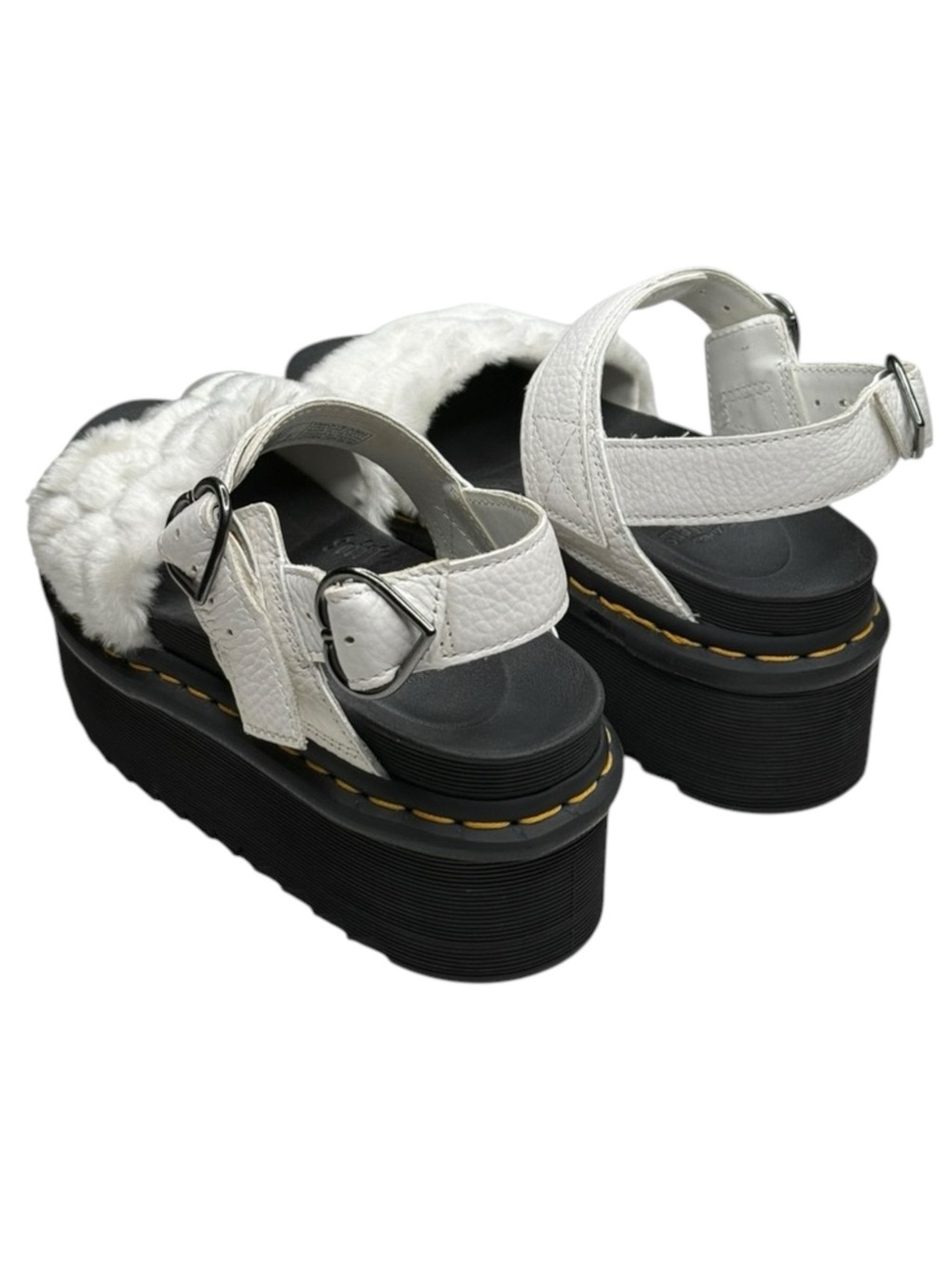 new Dr Martens ☁︎︎ Voss Fluffy Faux Fur Platform Sandal ☁︎︎ White Nappa ☁︎︎ 37 - Picture 7 of 17
